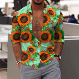 AIDASE  -  Chest Pocket Formal Dress Men'S Shirt Men Long Sleeve Winter Casual Printed Shirts Fashion Top Blouse Man Clothing Camisas aidase-shop