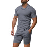 AIDASE  -  Summer Men's British Burke Shirt Short Sleeve Shorts Casual Slim Fit Sports Quick Drying POLO Suit aidase-shop
