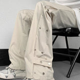 AIDASE  -  Men's Trendy Trousers Straight-leg Casual Cargo Pants Summer High Street Cool Outdoor Buttoned Tactical Menswear 21E6762 aidase-shop