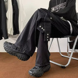 Aidase Streetwear Hip Hop Joggers Cargo Pants Men Overalls Multi-Pocket Black Pants Harajuku Fashion Men's Wide Leg Baggy Sweatpants