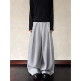 AIDASE  -  American Retro Simple Deconstructed Wide Leg Sweatpants Loose Casual Pants for Men And Women Lazy Sle Folded Hem aidase-shop