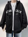 AIDASE  -  American Streetwear Letter Printed Zip Up Hoodies Men's New Hip Hop Long Sleeve Hoody Sweatshirts Oversized Y2K Tracksuit aidase-shop