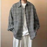 AIDASE  -  Spring Clothing Men's Casual Luxury Plaid Shirts Japanese Style Vintage Long Sleeve Cardigan Check Tops Fashion Leisure 2025 New aidase-shop