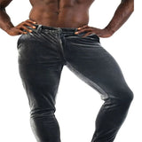 AIDASE  -  Men's Fashion Solid Color Velvet Slim Fit Skinny Pants Stylish Casual Trousers aidase-shop
