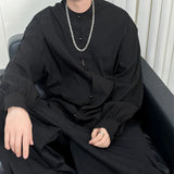 AIDASE  -  Simple Male Shirt 2025 Summer New Niche Design Casual Trendy Long Sleeve Stand Collar Tops Versatile Menswear Tide aidase-shop