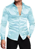 AIDASE  -  Glossy Long Sleeve Men's Shirt 70s Disco Style Casual Autumn Wear Comfortable Chinese Brand Fashionable Top for Men aidase-shop