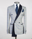 Aidase Classic Plaid Suits For Men Slim Double Breasted Wedding Party Suit Blazer For Groom 2024 Tailor Made Peak Lapel Costume Homme aidase-shop