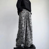 Aidase Retro Cashew Flower Print Fashion Drape Wide-Leg Pants Unisex 2025 Spring Summer Fashion Niche Design Luxury Mopping Pants Men