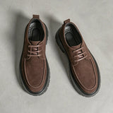 AIDASE  -  Men High-top Derby Shoes Black-brown Color Thick-soled British Casual Lace-up Business-style Derby Shoes Sizes 38 - 46 Men Shoes aidase-shop