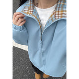 AIDASE  -  Autumn Cleanfit Plaid Interior Workwear Jaet Men's Rigorous Haome Stand Collar Casual Couple's Outerwear aidase-shop