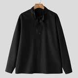 AIDASE  -  Men Shirt Solid Color Lapel Long Sleeve Lace Up Casual Men Clothing Streetwear Loose 2025 Fashion Male Shirts S-5XL aidase-shop