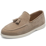 AIDASE  -  Fashion Men's Casual Shoes Suede Leather Men Classic British Style Tassels Loafers Moccasins Mens Outdoor Driving Flats aidase-shop