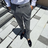 Aidase Men's Social Trousers Masculina Suit Trousers Man Formal Pants Spring Men Dress Pants Slim Fit Black White Pantalones Hombre aidase-shop