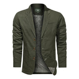 Aidase Spring and Autumn New Men Retro Solid Color Suit Business Wide Loose Three-breasted Suit Multi-pocket Casual Regular Jacket Coat aidase-shop