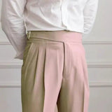 AIDASE  -  Naples Casual Business Attire Bottoms Men Slim Italian Gurkha Classic Trousers Comfortably Fit Your Curves Adjustable Waist aidase-shop