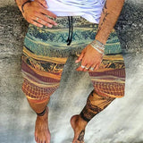 AIDASE  -  Youth Orange Casual Fashion Versatile Trend Mid Waist Printed Beach Shorts Five-point Pants aidase-shop