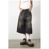 AIDASE  -  Retro Japanese Loose Lazy Sle Slimming Jeans Seven-Five Pants Trendy Summer Cool Feeling adient Color Eight-Five Pants aidase-shop