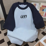 25.65Aidase Men and Women High Street Hip-hop Personality Letter Print Round Neck Short Sleeved Summer Couple Loose Retro Casual T-shirt Top aidase-shop