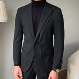 Aidase Luxury Business Suits For Men Stitching Double Collar Formal Casual Dress Suits 2 Pieces Elegant Slim Costume Homme Double Vent aidase-shop
