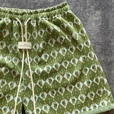 AIDASE  -  Retro Art Shorts Summer Casual New Heavyweight Little Green Man Avocado Men's Jacquard Quarter Shorts Handsome Y2k Cargo Pants aidase-shop