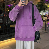 Aidase 2024 Spring Autumn Men Hoodies Fashion Hip Hop Hooded Oversized Sweatshirt Solid Casual Streetwear Loose Hoody Sweatshirts M-5XL aidase-shop