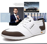 AIDASE  -  Men's Casual Leather Shoes Knot Business Leisure British Style round Toe Low Heel Anti-Slip Leather Lined Rubber Bottom aidase-shop