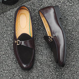 AIDASE  -  Shoes Men Black Brown Suede Leather Shoes One Step Lightweight Driving Travel Fashion Dress Shoes Size 38-46 Men Shoes aidase-shop