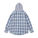 AIDASE  -  Spring Autumn Vintage New Fashion Men's Casual Trendy Loose Simple Basic Plaid Hooded Shirts Male Daily Long Sleeve Coat Clothes aidase-shop