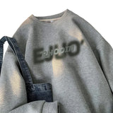 Aidase 2024 Men Sweatshirt Letter Print Harajuku Street Clothing Waffle Loose Women Men Unisex Round Neck Hoodies College Pullovers aidase-shop