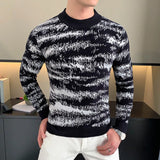 Aidase Autumn Winter Velvet Knitted Sweater Men Long Sleeve Casual Business Sweaters Comfortable Warm Versatile Social Pullover Tops aidase-shop