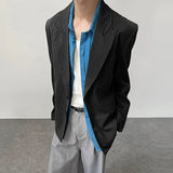 AIDASE  -  Men Striped Blazer Lapel Long Sleeve Button Casual Male Suit Streetwear Elegant Fashion Thin Coats Men Blazer S-5XL aidase-shop