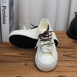 AIDASE  -  Hot Sale Women Thick Sole Canvas Shoes Vintage Fashion Students Breathable Lace-Up Sneakers Platform Black Sports Shoes aidase-shop