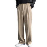 AIDASE  -  Men's formal straight-leg loose solid-color comfortable daily casual suit pants