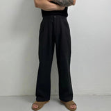 AIDASE  -  New Men's Cotton Linen Workwear Trousers Draped Wide Leg Pants Light Luxury Leisure Solid Straight Trousers Premium Sweatpants aidase-shop