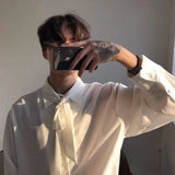 Aidase Japanese Fashion High-end White Shirts Men Women Korean Version 2024 New Trendy Design Solid Color Handsome Long-sleeved Tops aidase-shop