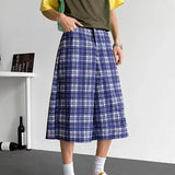 AIDASE  -  American Style Male Shorts Contrast Color Plaid Casual Pants Summer 2025 New Loose Versatile Straight-leg Menswear aidase-shop