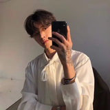 Aidase Japanese Fashion High-end White Shirts Men Women Korean Version 2024 New Trendy Design Solid Color Handsome Long-sleeved Tops aidase-shop