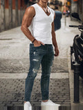 AIDASE  -  Fashion Sleeveless Tee Tops Summer Men Solid Color Casual Tank Top Clothes Mens Loose V Neck Vest Pullovers Male Streetwear aidase-shop