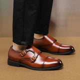 Aidase Fashion Brand New Designer British Monk Strap Leather Shoes Flat for Men Low Cut Dress Formal Wedding Prom Oxford Zapatos Hombre aidase-shop