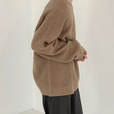 AIDASE  -  Autumn New Casual Bottoming Knit Tops Men's Solid Color Textured Long Sleeve Vintage Sweater For Mens Outdoor Fashion Tees aidase-shop