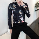 Aidase Shirts for Men White with Print Man Shirt Long Sleeve Printed New in Collar Asia S Korean Popular Clothes Trendyol Original Tops aidase-shop