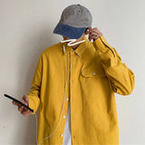 AIDASE  -  Young Men'S Boys Solid Long Sleeve Button Down Shirt Spring Summer Outfits Fashion Regular Cuff Business Casual Shirt aidase-shop