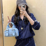 AIDASE  -  Korean Casual Pillow Bags For Women Luxury Designer Handbags Purses In Polyester Belt Buckle Top Handle Cloth Shoulder aidase-shop