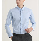AIDASE  -  Mens Formal Office Wear Dress Shirts Fashion Slim Long Sleeve Wrinkle Free Strech Plus Size Business Casual Shirts for Man aidase-shop