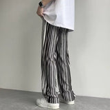 AIDASE  -  Spring Summer New Elastic Waist Striped Contrast Color Straight Pants Man High Street Casual Loose Drawstring All-match Trousers aidase-shop