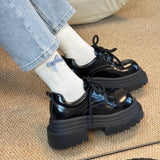 AIDASE  -  Spring Platform Thick Bottom Women JK Mary Jane Shoes Concise Lace Up Shoes Vintage Elegant British Style Shoes aidase-shop