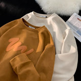 Autumn New Wave Pattern Foam Print Long Sleeve Sweatshirt Retro College Style Youth Pullovers Trend Oversized Casual Unisex