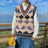 Aidase Knit Vests for Men Autumnr and Winter Korean Popular Clothes Sweater Man Sleeveless Waistcoat High Quality Streetwear Vintage