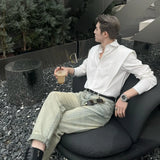 Aidase Spring Autumn Square Collar Simple Splicing Sun Protection Shirt Men's Handsome Loose Casual High Street Shirts Outerwear Tops aidase-shop