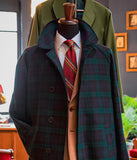 Aidase Green Woolen Plaid Overcoat Men Suit One Piece Blazer Coat Single Breasted Winter Warm Formal Business Causal Party Tailored aidase-shop